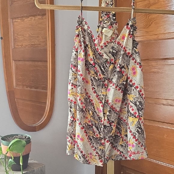 Billabong Tops - Billabong Designers Closet Satiny Snakeskin Floral Racerback Tank Small